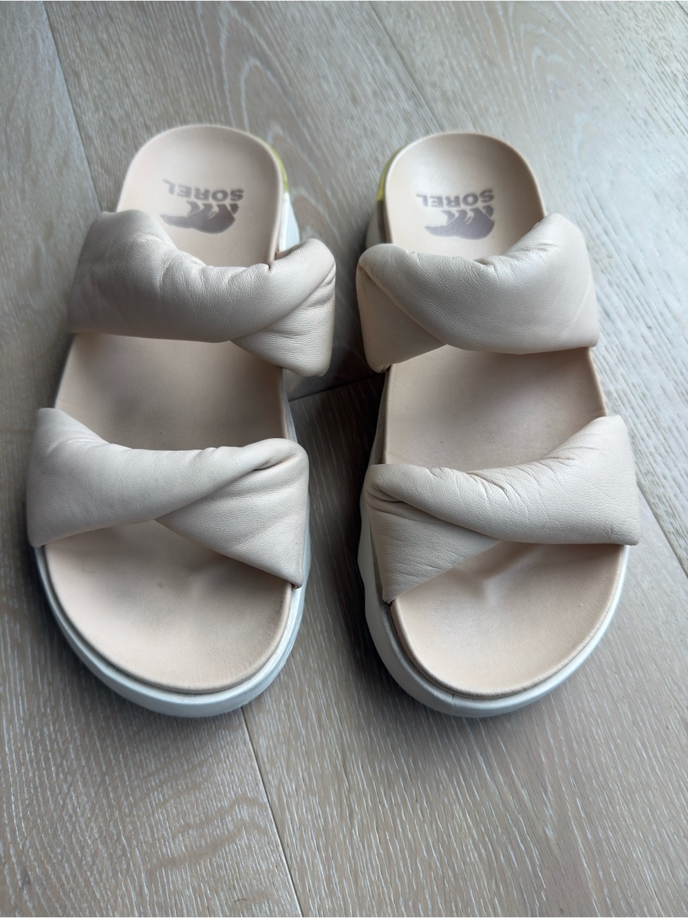 SOREL Vibe Twist Leather Slide Sandal 8